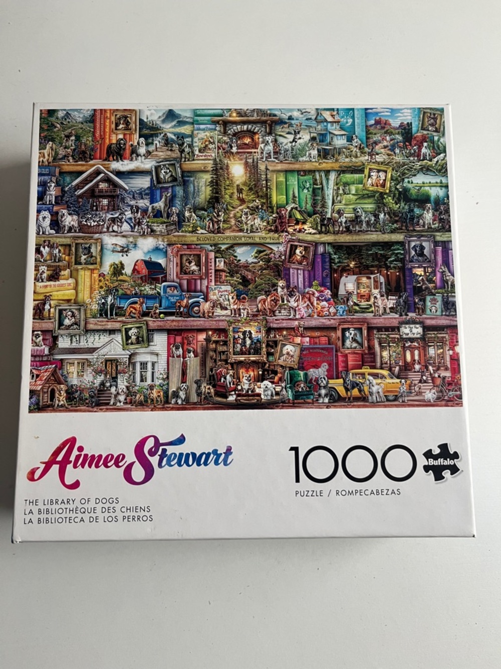 'The Library of Dogs' 1000-Piece Jigsaw Puzzle - White